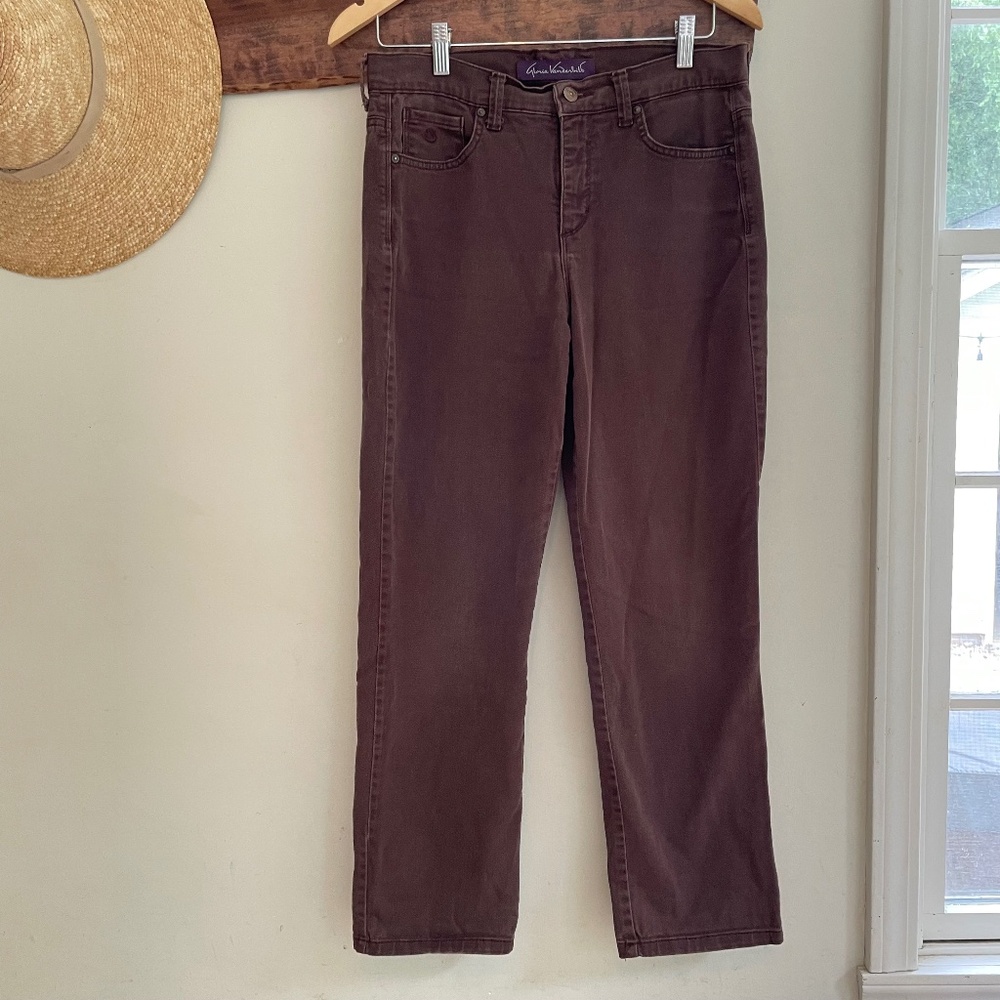Gloria Vanderbilt | Dark Brown Denim Straight Leg Jeans 8